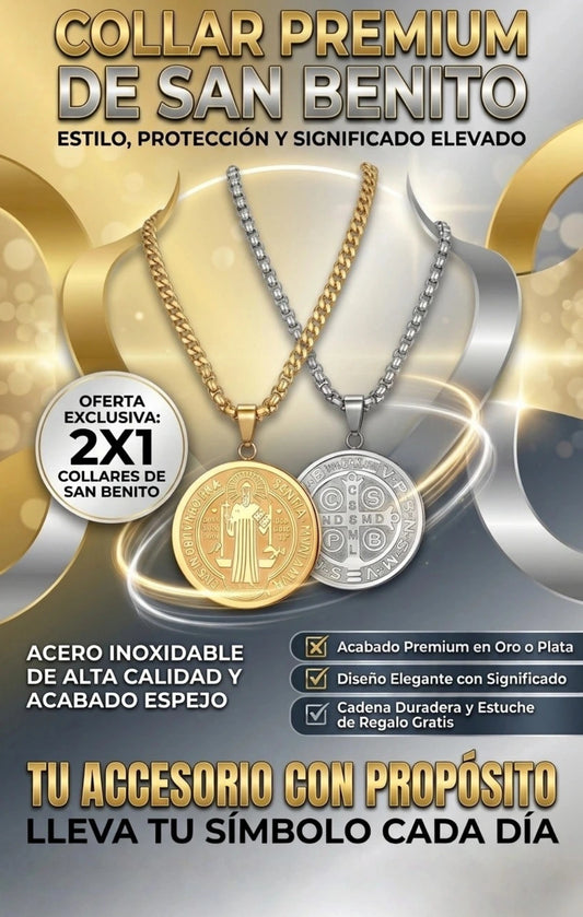 COLLAR SAN BENITO DE PROTECCIÓN ESPIRITUAL PREMIUM