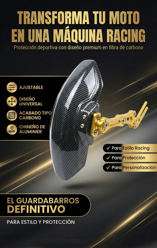 RacingCarbon X – GUARDABARROS UNIVERSAL DEPORTIVO PARA MOTOCICLETA