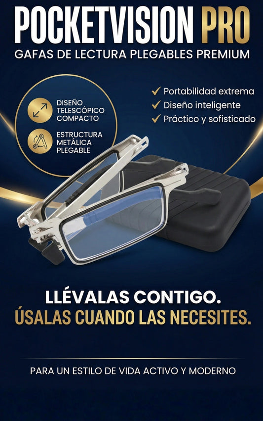 PocketVision Pro – GAFAS DE LECTURA PLEGABLES ULTRACOMPACTAS