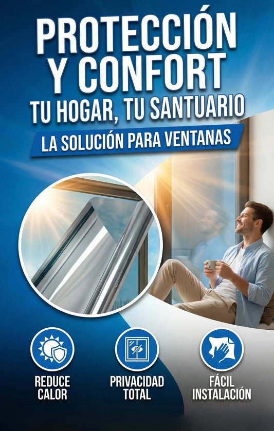 Privashield - POLARIZADO PREMIUM EFECTO ESPEJO PARA VENTANAS (Cada unidad contiene 60 x 100 cm de lámina)